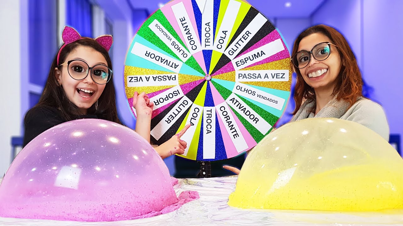 FAZENDO SLIME USANDO SÓ CORES ROSA VS AMARELA